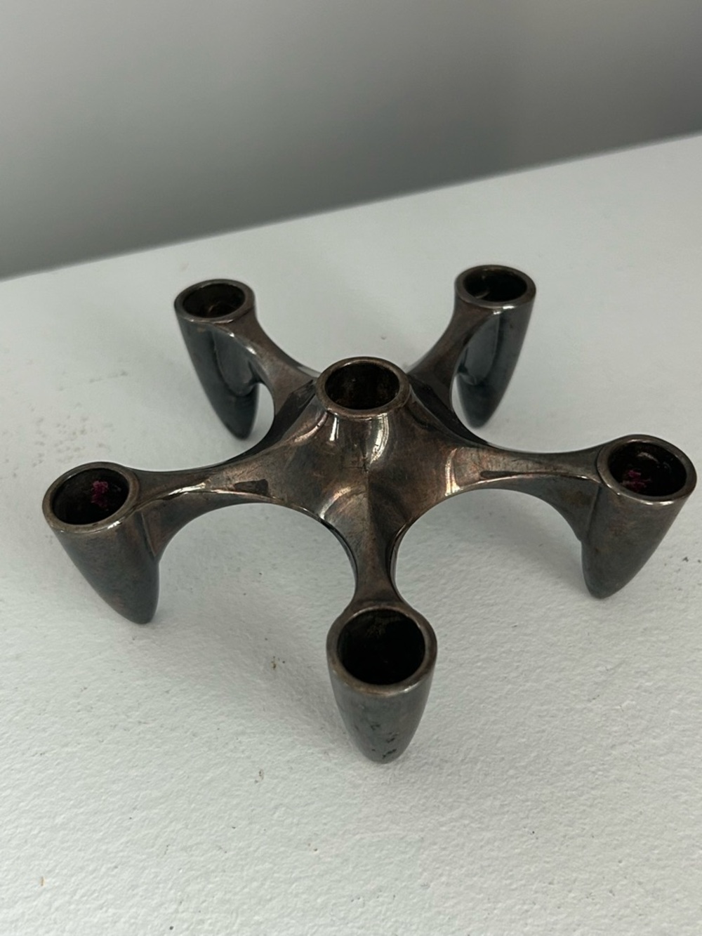 Vintage Gorham 6-Arm Metal Candle Holder - Silverplate Finish